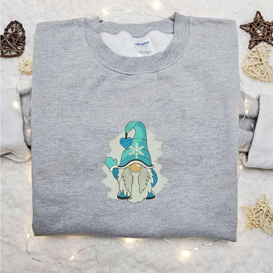 Winter Gnome Snowflake Embroidered Shirt Christmas Embroidered Hoodie Best Gifts For Family