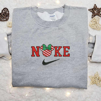 Vintage Minnie Mouse Cartoon x Nike Christmas Embroidered Sweatshirt Disney Characters Movie Merry Christmas Embroidered Shirt Best Christmas Day Gift Ideas