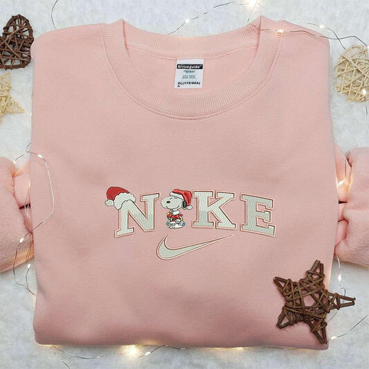 Xmas Snoopy x Nike Embroidered Sweatshirt Nike Inspired Embroidered Shirt Best Christmas Gift Ideas
