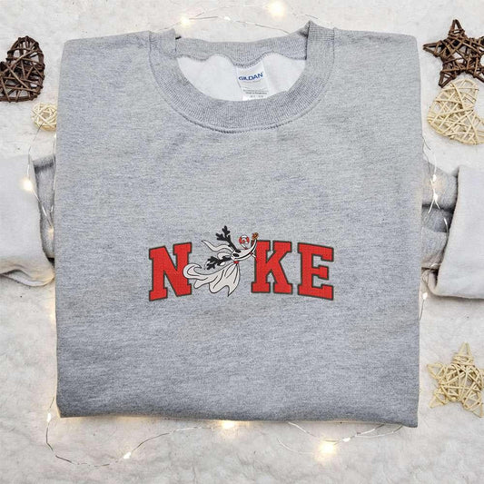 Zero Candy Cane x Nike Embroidered Sweatshirt Christmas Embroidered Shirt Best Christmas Gift Ideas for Family