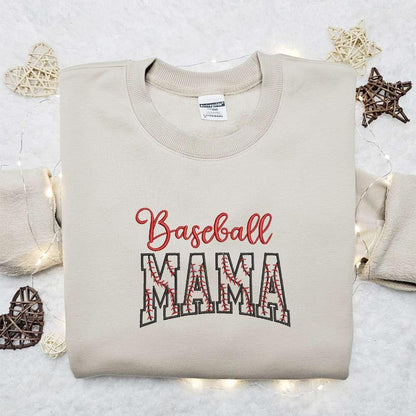 Baseball Mama Embroidered Shirt Sports Embroidered Hoodie Best Mothers Day Gift Idea