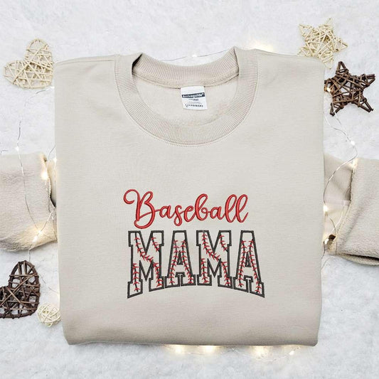 Baseball Mama Embroidered Shirt Sports Embroidered Hoodie Best Mothers Day Gift Idea