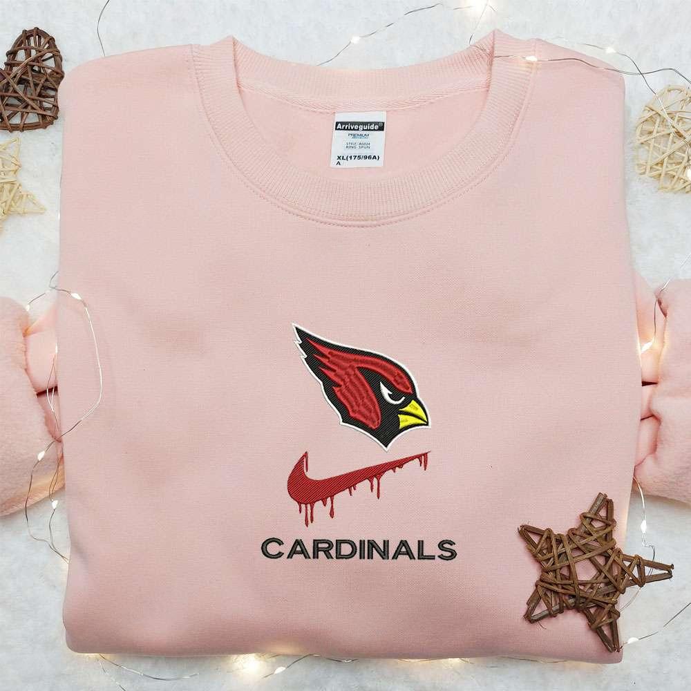 Arizona Cardinals x Nike Swoosh Drip Embroidered Shirt NFL Sports Embroidered Hoodie Best Gift Idea