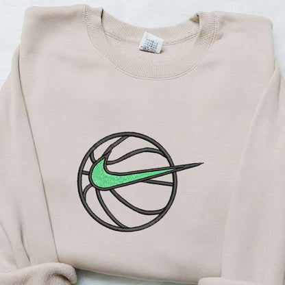 Basketball x Nike Swoosh Sport Embroidered Sweatshirt NBA Sport Embroidered Shirt Nike Inspired Embroidered Sh