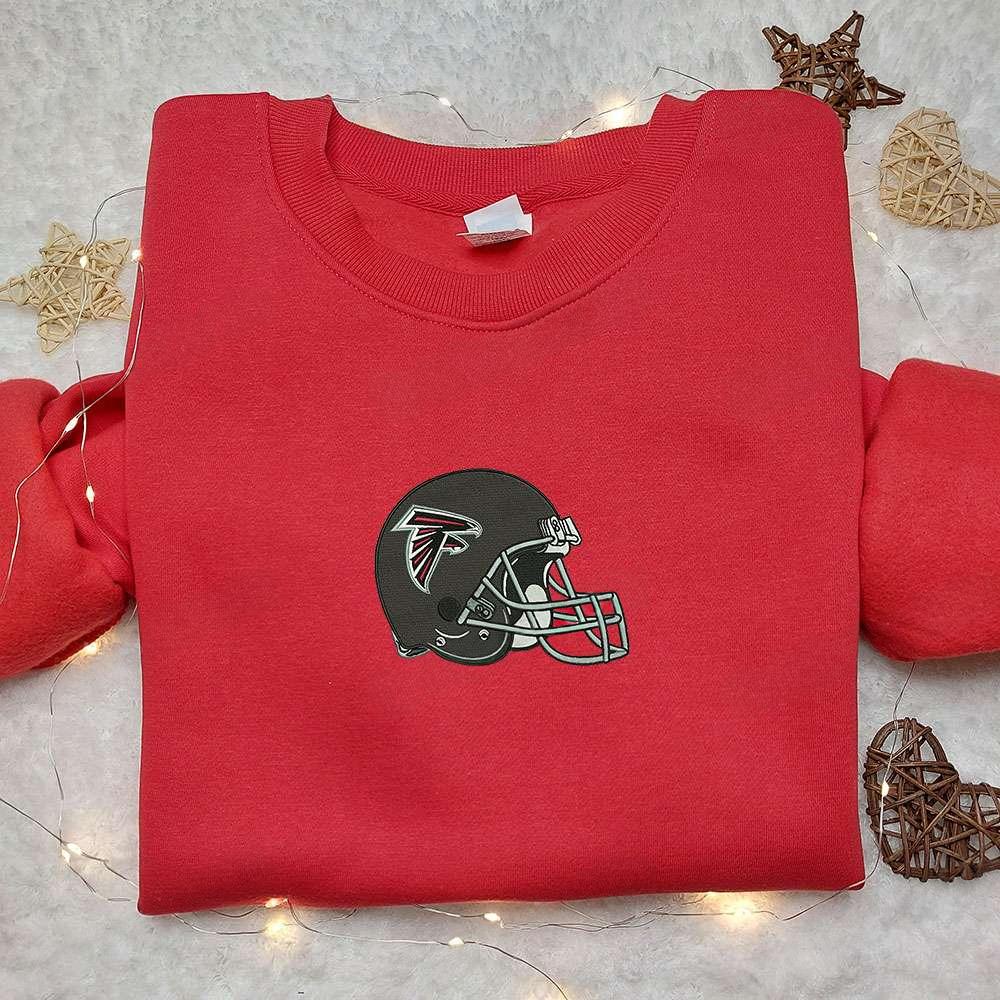 Atlanta Falcons Helmet Embroidered Shirt NFL Sports Embroidered Shirt Best Gift Idea