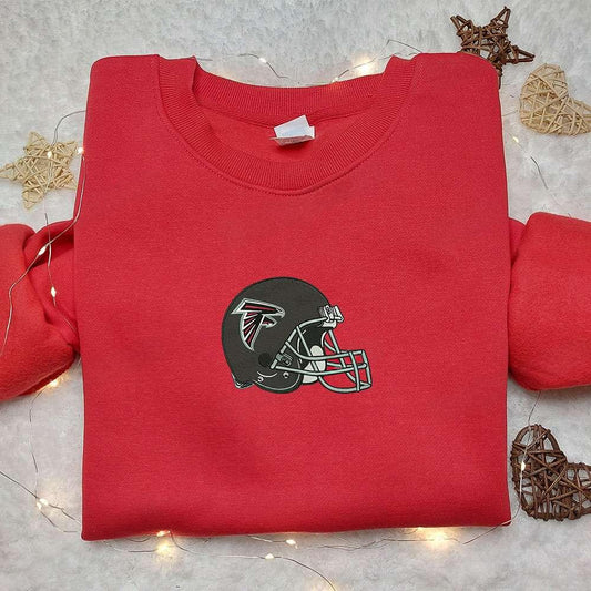 Atlanta Falcons Helmet Embroidered Shirt NFL Sports Embroidered Shirt Best Gift Idea