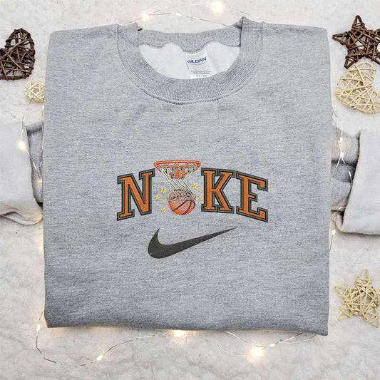 Basketball x Nike Sport Embroidered Sweatshirt NBA Sport Embroidered Shirt Nike Inspired Embroidered Shirt
