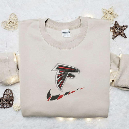 Atlanta Falcons x Nike Swoosh Embroidered Shirt NFL Sports Embroidered Hoodie Best Gift Idea