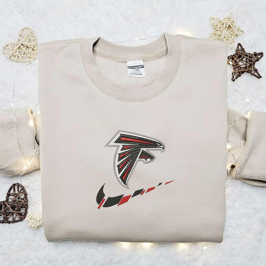 Atlanta Falcons x Nike Swoosh Embroidered Shirt NFL Sports Embroidered Hoodie Best Gift Idea