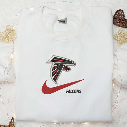 Atlanta Falcons x Nike Swoosh Embroidered Shirt NFL Sports Embroidered Hoodie Best Gift Idea 1