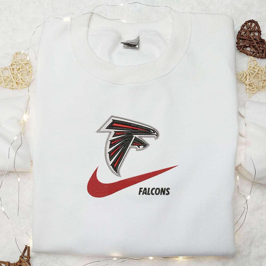 Atlanta Falcons x Nike Swoosh Embroidered Shirt NFL Sports Embroidered Hoodie Best Gift Idea 1
