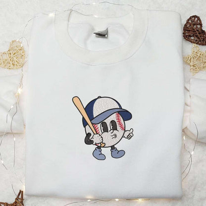 Baseball Mascot Embroidered Shirt Sports Embroidered Hoodie Best Gift Idea