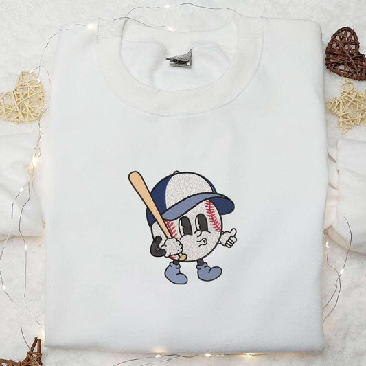 Baseball Mascot Embroidered Shirt Sports Embroidered Hoodie Best Gift Idea