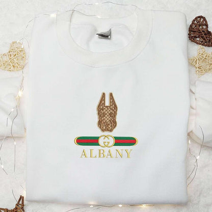 Albany Great Danes x Gucci Embroidered Shirt NCAA Sports Embroidered Hoodie Best Gift Idea