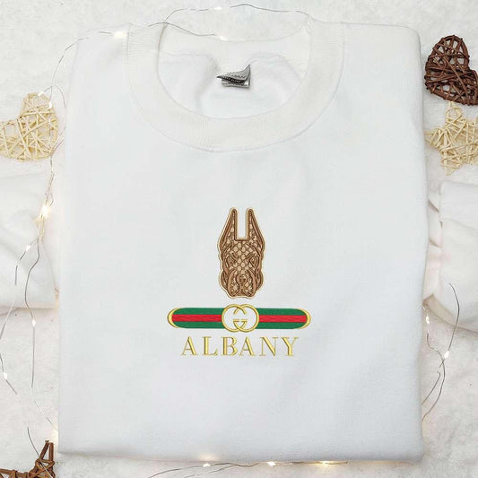 Albany Great Danes x Gucci Embroidered Shirt NCAA Sports Embroidered Hoodie Best Gift Idea