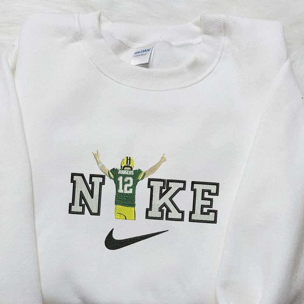 Aaron Rodgers x Nike NFL Embroidered Shirt Sport Embroidered Sweatshirt Nike Inspired Embroidered Hoodie