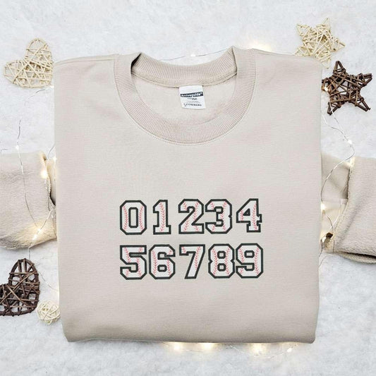 Baseball Mom Number Embroidered Shirt Sports Embroidered Hoodie Best Mothers Day Gift Idea