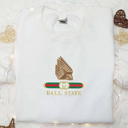 Ball State Cardinals x Gucci Embroidered Shirt NCAA Sports Embroidered Hoodie Best Gift Idea