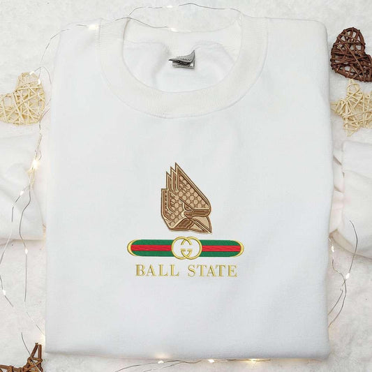 Ball State Cardinals x Gucci Embroidered Shirt NCAA Sports Embroidered Hoodie Best Gift Idea