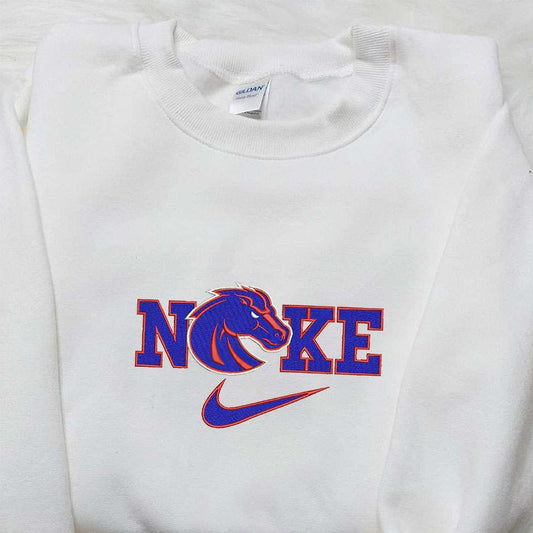 Boise State Broncos x Nike Embroidered Shirt NFL Sports Embroidered Hoodie Best Fandom Gift Ideas
