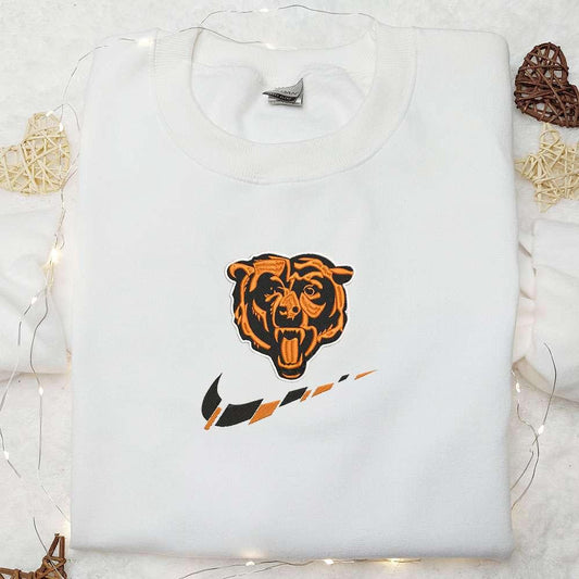 Chicago Bears x Nike Swoosh Embroidered Shirt NFL Sports Embroidered Hoodie Best Gift Idea 1