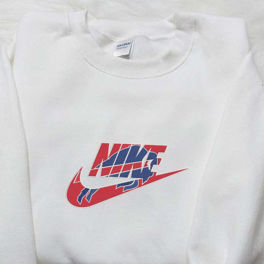 Buffalo Bills x Nike Embroidered Shirt NFL Sports Embroidered Hoodie Nike Inspired Embroidered T Shirt