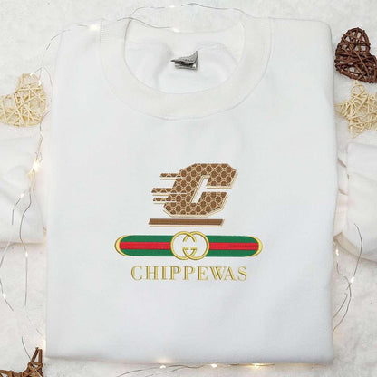 Central Michigan Chippewas x Gucci Embroidered Shirt NCAA Sports Embroidered Hoodie Best Gift Idea