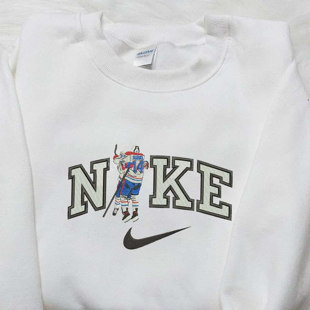Nick Suzuki x Nike Embroidered Sweatshirt Montreal Canadiens NHL Sport Embroidered Shirt Nike Inspired Embroidered Shirt
