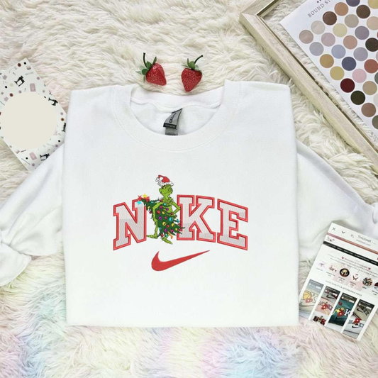 Grinch Stealing Christmas Tree Embroidered Shirt Christmas, Best Christmas Gift Ideas For Family