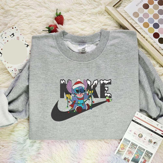 Stitch Xmas Embroidered Shirt Christmas Embroidered Hoodie, Best Christmas Gift Ideas For Family