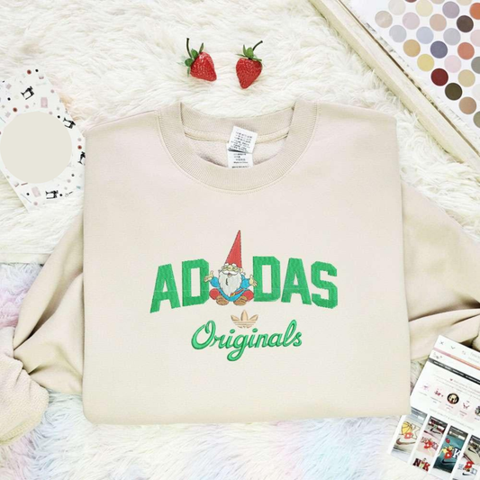 Gnome Adidas Original Christmas Embroidered Shirt, Best Christmas Gift Ideas For Family