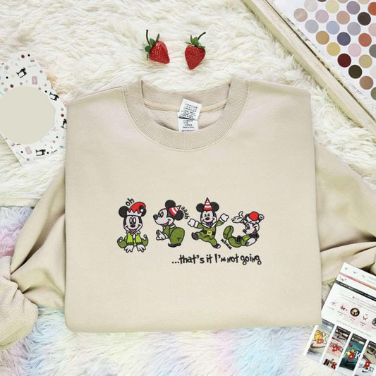 Mickey Grinch Elf Thats It Im Not Going Christmas Embroidered Shirt, Best Christmas Gift Ideas For Family