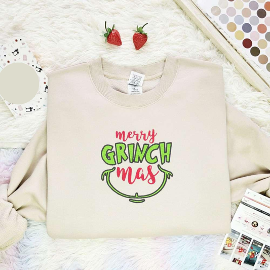 Merry Grinchmas Christmas Embroidered Shirt, Best Christmas Gift Ideas For Family