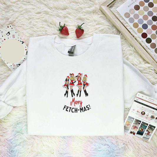 Merry Fetch Mas Mean Girls Christmas Embroidered Shirt, Best Christmas Gift Ideas For Family