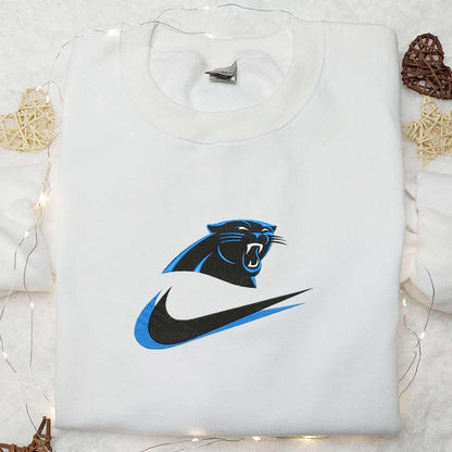 Nike x Carolina Panthers Embroidered Hoodie NFL Sports Embroidered T shirt Nike Inspired Embroidered Sweatshirt