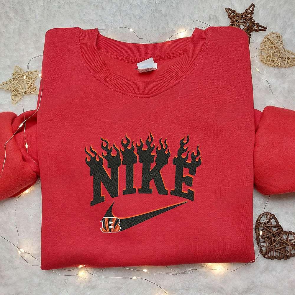 Nike x Cincinnati Bengals Embroidered T shirt NFL Sports Embroidered T shirt Nike Inspired Embroid