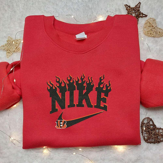 Nike x Cincinnati Bengals Embroidered T shirt NFL Sports Embroidered T shirt Nike Inspired Embroid