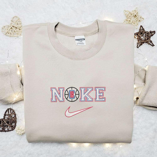 Nike x Los Angeles Clippers Embroidered Shirt NBA Sports Embroidered Shirt Custom Nike Embroidered Shirt