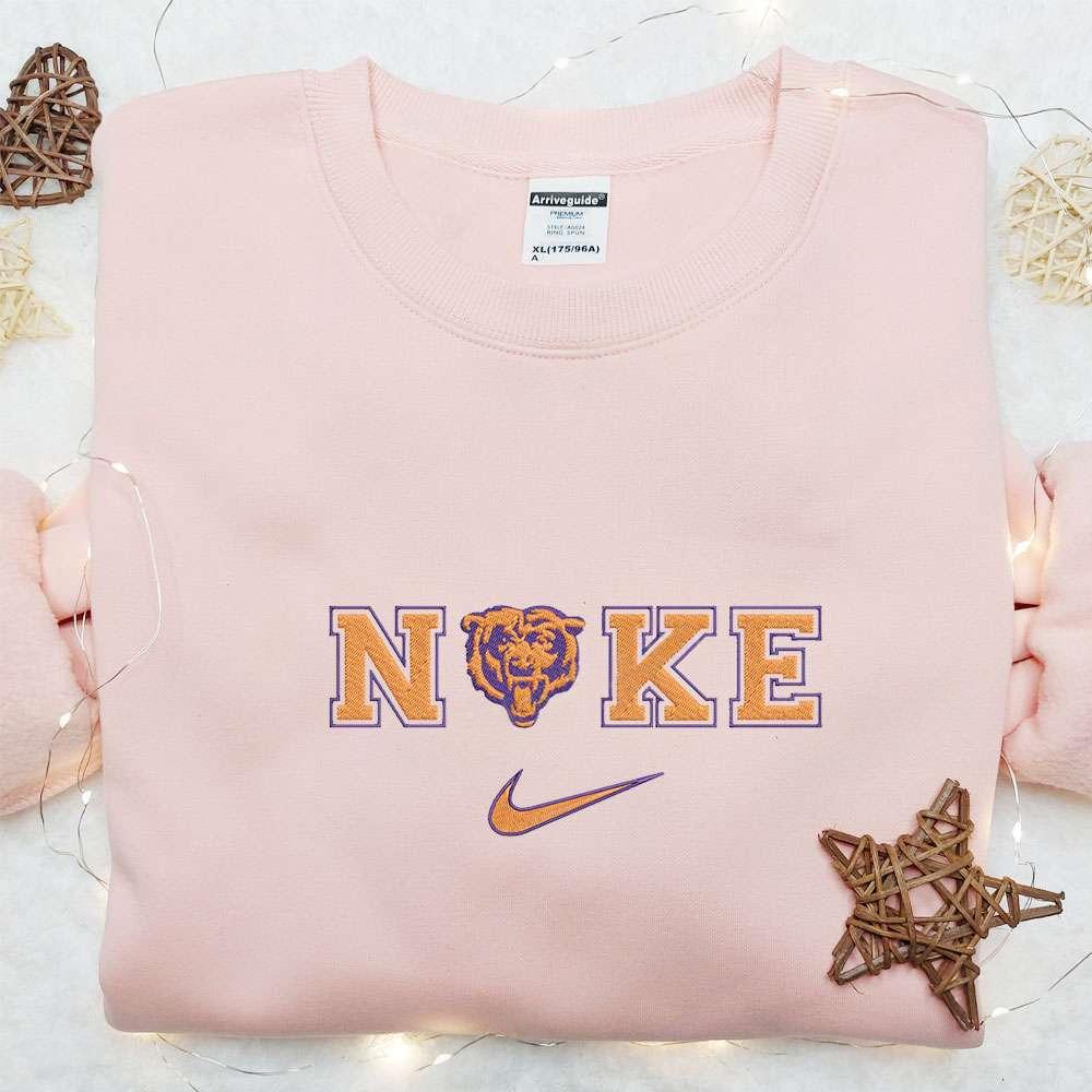 Nike x Chicago Bears Logo Embroidered T shirt NFL Sports Embroidered T shirt Nike Inspired Embroidered T shirt