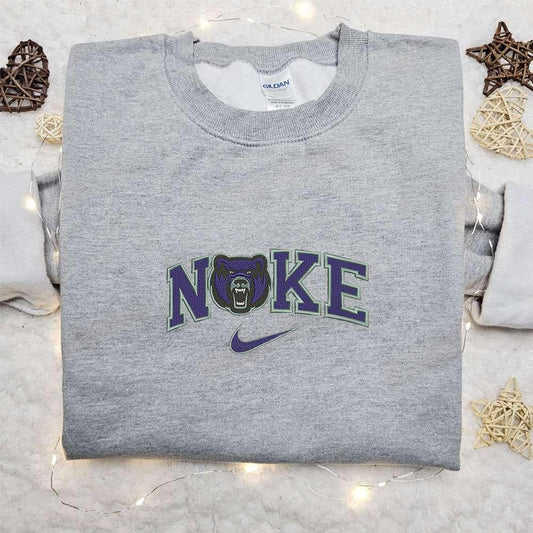 Nike x Central Arkansas Mascot Embroidered T shirt Sports Embroidered T shirt Custom Nike Embroidered T shirt