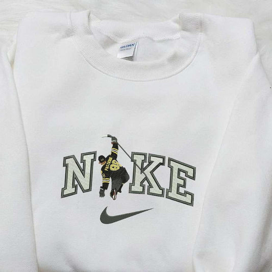 Nike x David Pastrnak NHL Sport Embroidered Hoodie Boston Bruins Embroidered Shirt Nike Inspired Embroidered T shirt