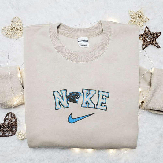 Nike x Carolina Panthers Embroidered Swearshirt NFL Sports Embroidered Sweatshirt Nike Inspired Embroidered Sweatshirt