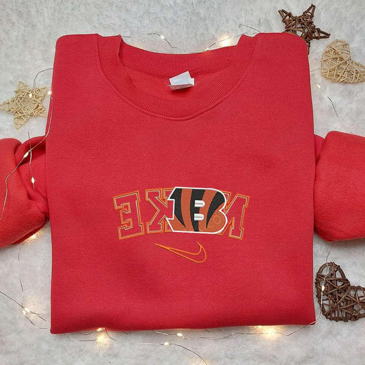 Nike x Cincinnati Bengals Embroidered Sweatshirt NFL Sports Embroidered Shirt Custom Nike Embroidered