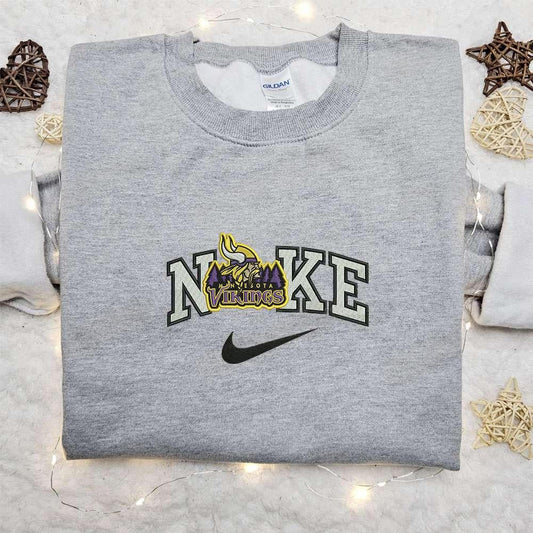 Nike x Minnesota Vikings Embroidered Hoodie Sports Embroidered Shirt Nike Inspired Embroidered Hoodie