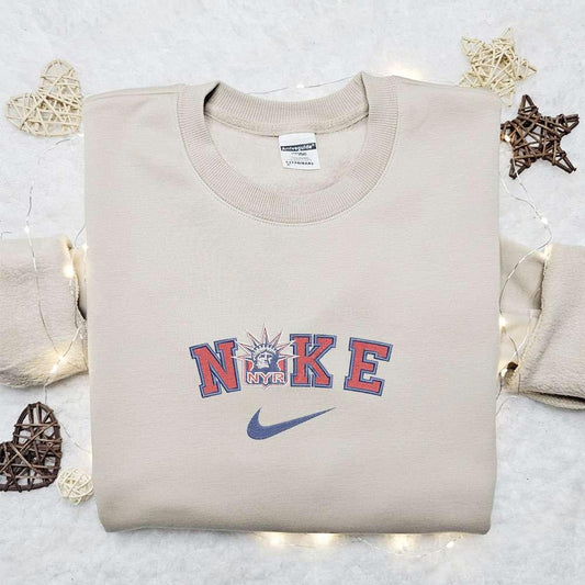 Nike x New York Rangers Embroidered Hoodie Sports Embroidered Hoodie Custom Nike Embroidered Hoodie 1