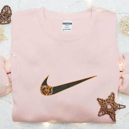 Nike x Chicago Bears Embroidered Shirt NFL Sports Embroidered Shirt Custom Nike Embroidered Shirt