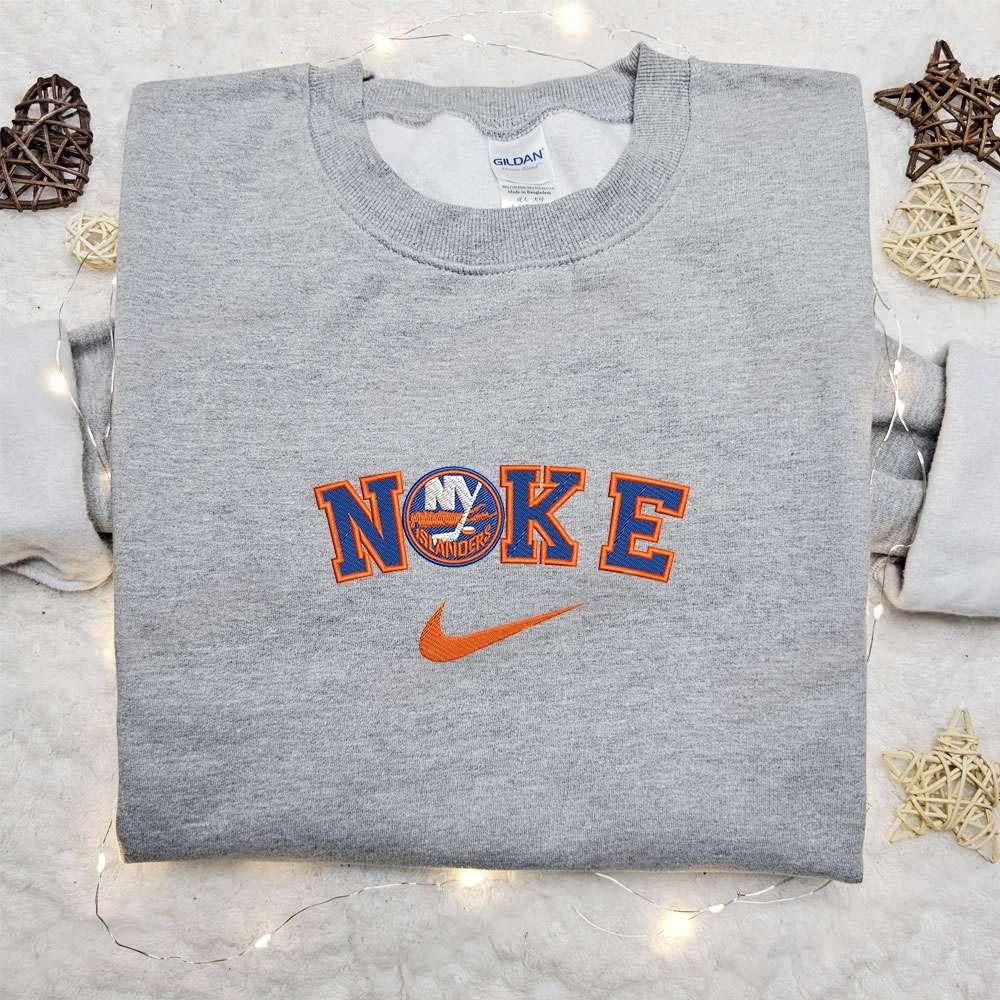 Nike x New York Islanders Embroidered T shirt Sports Embroidered T shirt Nike Inspired Embroidered T shirt