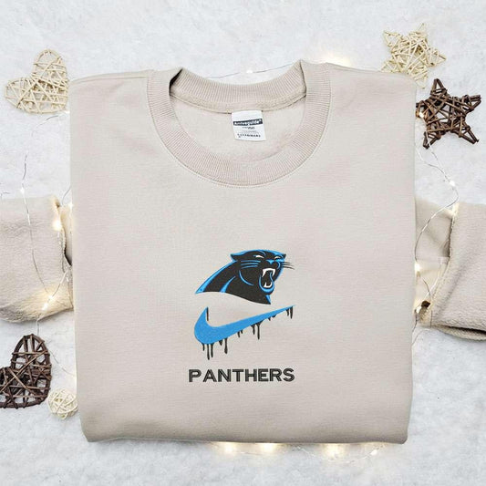 Nike x Carolina Panthers Embroidered Shirt NFL Sports Embroidered Shirt Custom Nike Embroidered Hoodie
