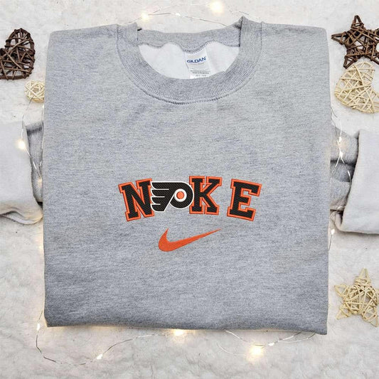 Nike x Philadelphia Flyers Embroidered Hoodie Sports Embroidered Hoodie Custom Nike Embroidered Hoodie