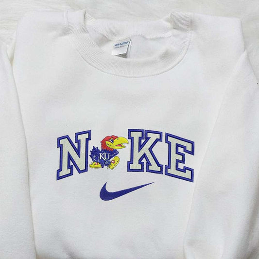 Nike x Kansas Jayhawks Embroidered Shirt NCAA Embroidered Shirt Best Gifts for Sports Fans